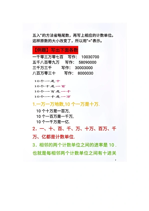 人教版数学四年级上册重点内容知识点汇总 共16页