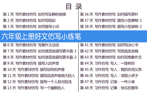 六年级上册好文仿写小练笔 共144页