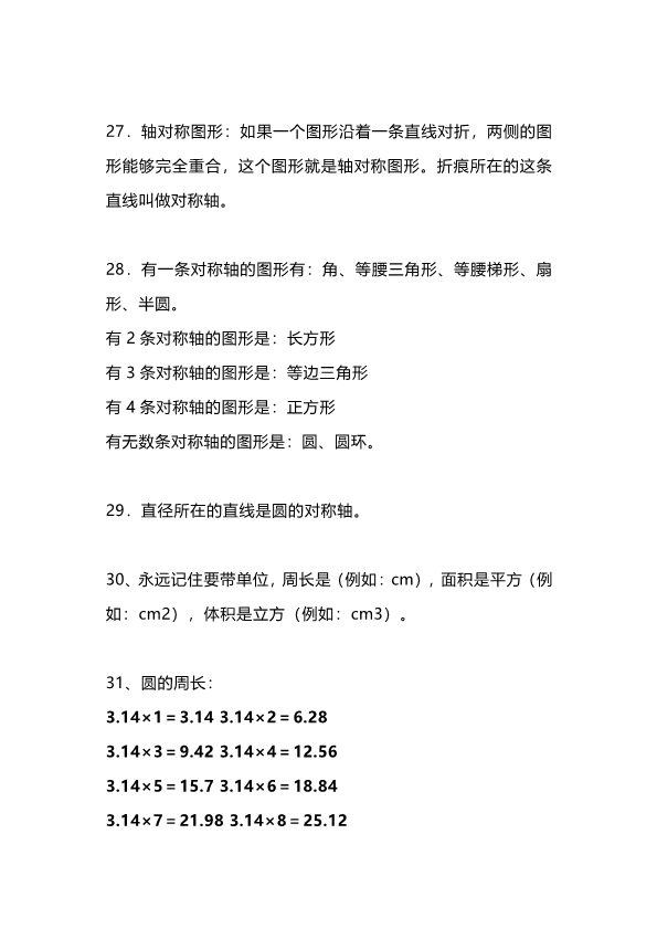 北师大版六年级上册数学知识重点汇总 共29页