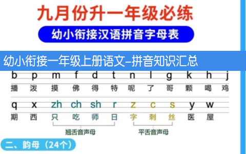幼小衔接一年级上册语文-拼音知识汇总