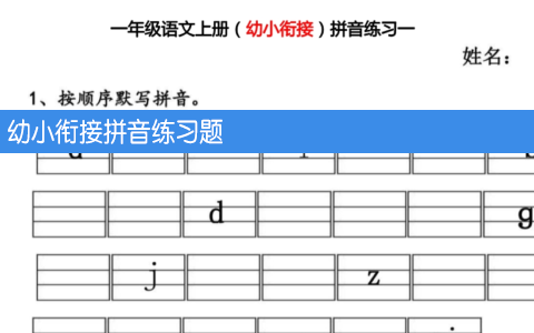 幼小衔接拼音练习题 共26页