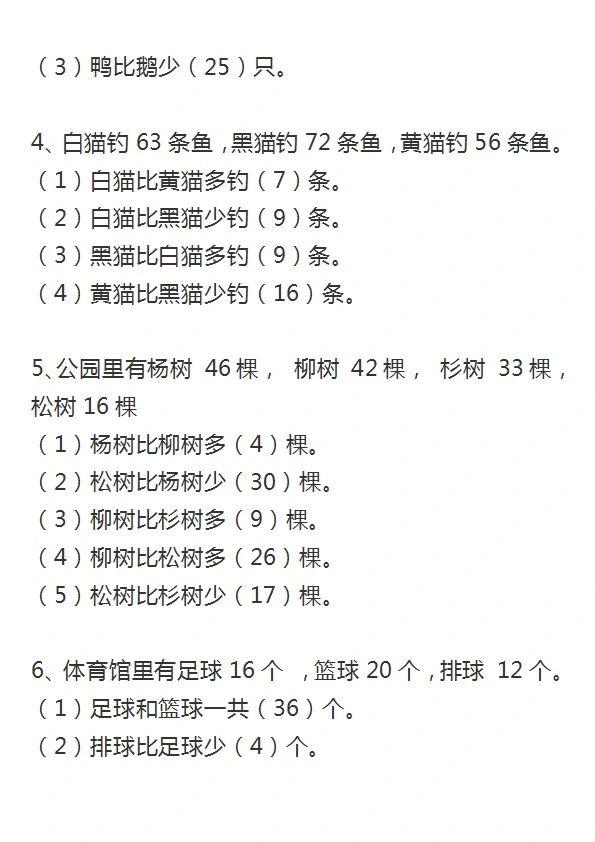 二年级上册数学谁比谁多 谁比谁少 专项应用题训练 共11页