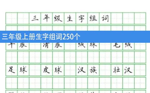 三年级上册生字组词250个