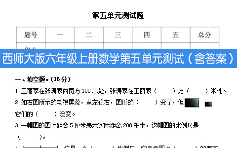 西师大版六年级上册数学第五单元测试（含答案）