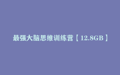 最强大脑思维训练营【12.8GB】下载