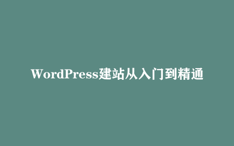 WordPress建站从入门到精通 跨境电商建站教程