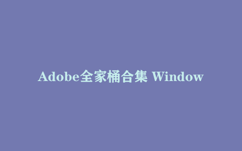 Adobe全家桶合集 Windows版+MAC版 软件+课程 PS、PR、LR、AE、AU等等 260GB