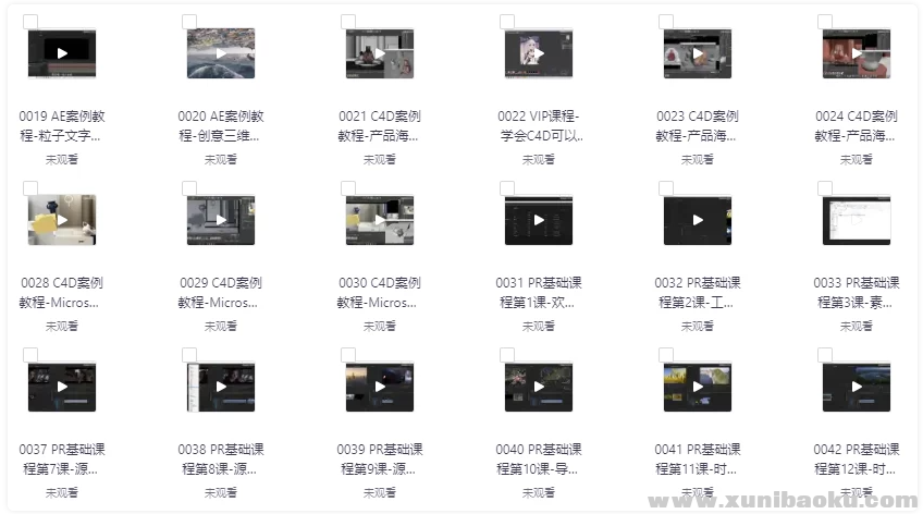 AE+PR+C4D 合集教程1000集，学完这个直接封神 【58.4GB】