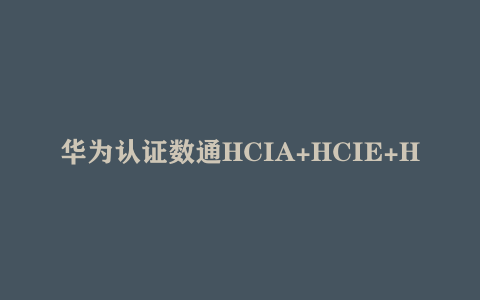华为认证数通HCIA+HCIE+HCIP+Python自动化课程